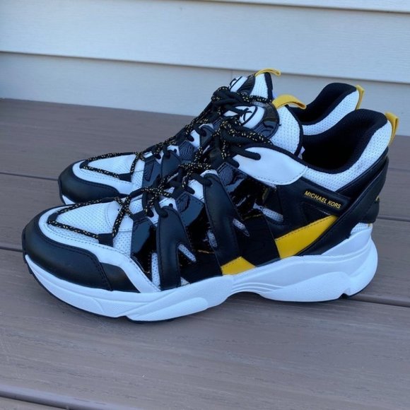 Michael Kors Hero Leather and Mesh Trainer Shoes - Picture 1 of 13
